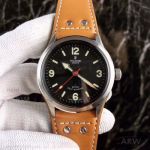 Perfect Replica Tudor Ranger 41 MM Black Dial Steel Case Brown Leather Band Automatic Watch 